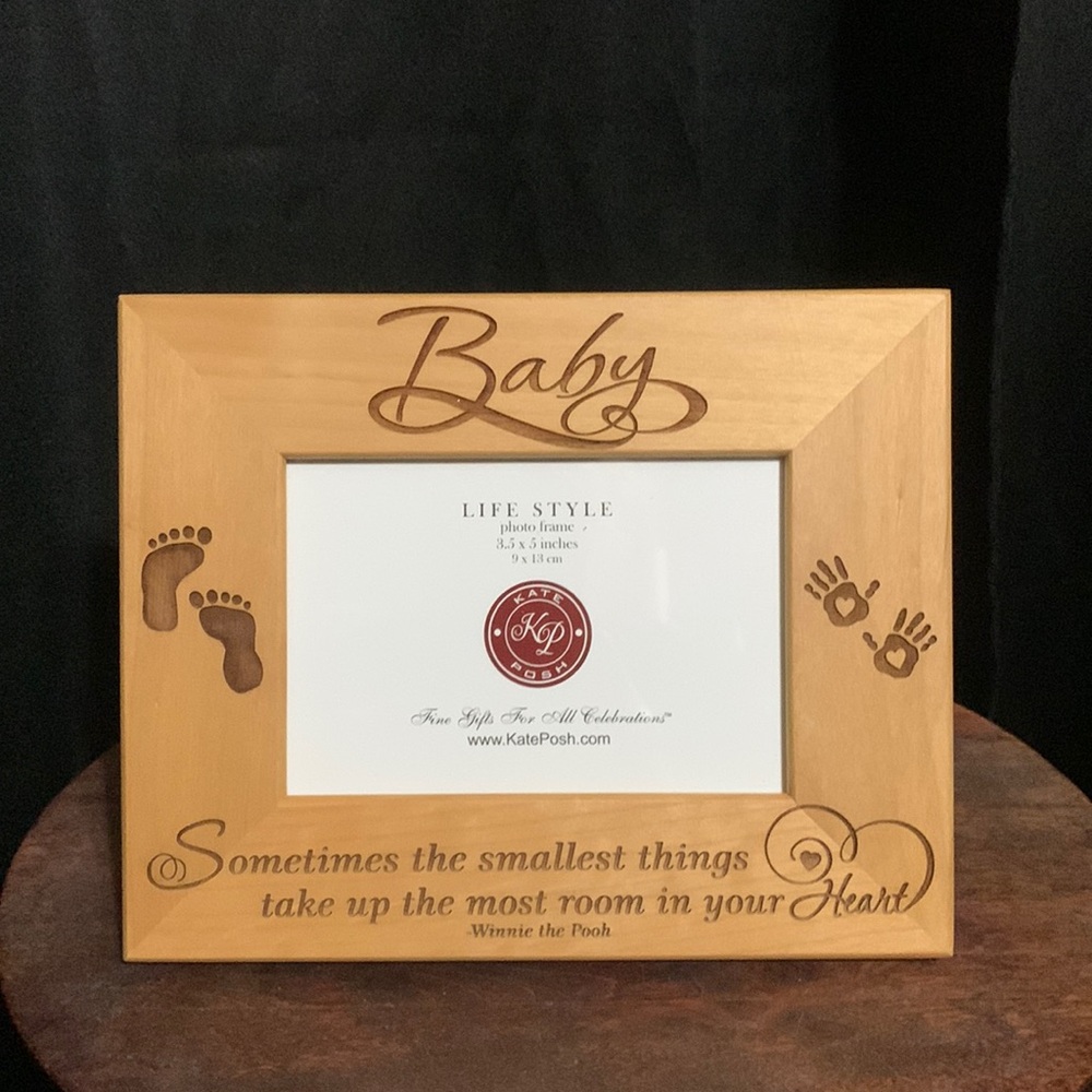KATE POSH- Baby Picture Frame with Winnie The Pooh Quote